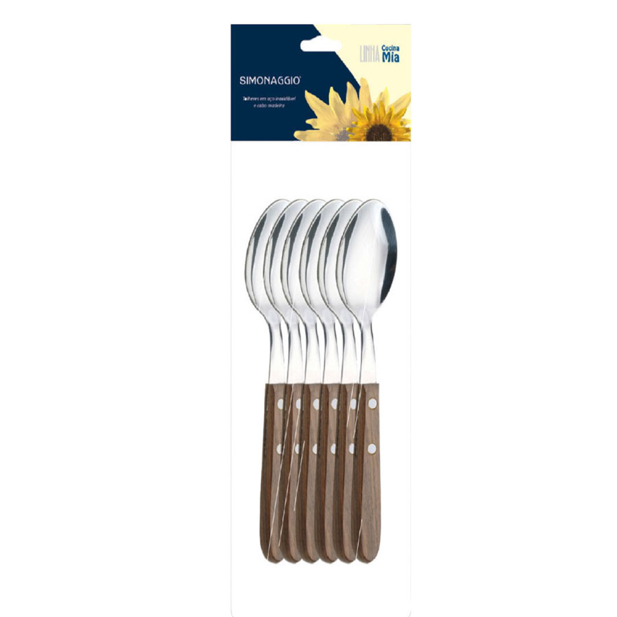Lot De 12 Cuillères à Dessert En Bois – Marque Celaya, Neuves, Couleur Marron